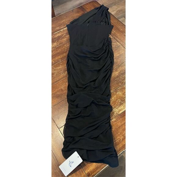 KUTUMAI Women's Elegant One Shoulder Cutout Bodycon Corset Dress - Picture 4 of 7